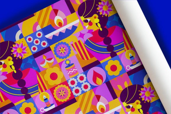 4 Diwali Patterns for Modern Celebrations: Bright, Mosaic Designs for Every Need
