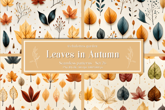 Autumn Leaves Seamless Patterns