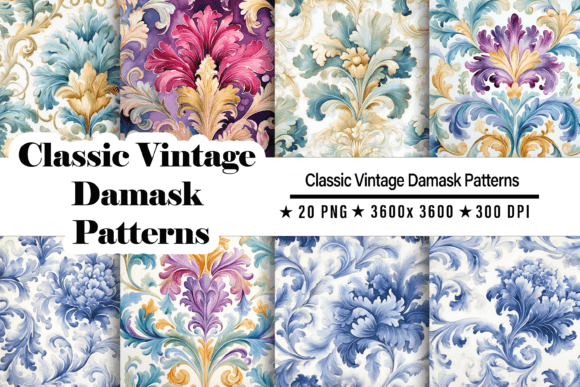 Classic Vintage Damask Patterns: A Timeless Elegance for Modern Design