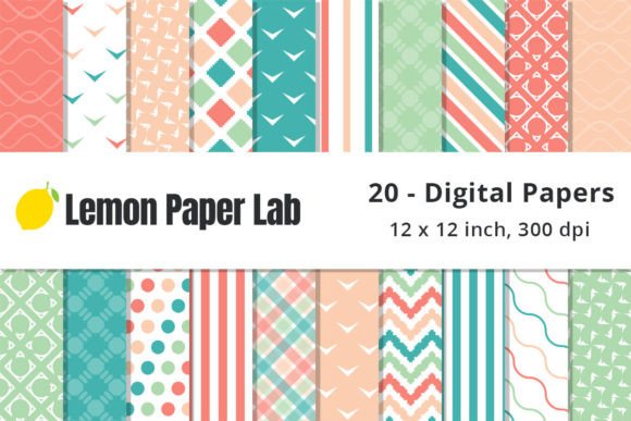 Coral and Teal Background Patterns