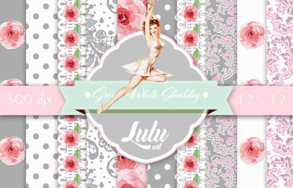 Grey and White Shabby Patterns: A Versatile Design Resource for Creatives and Beyond