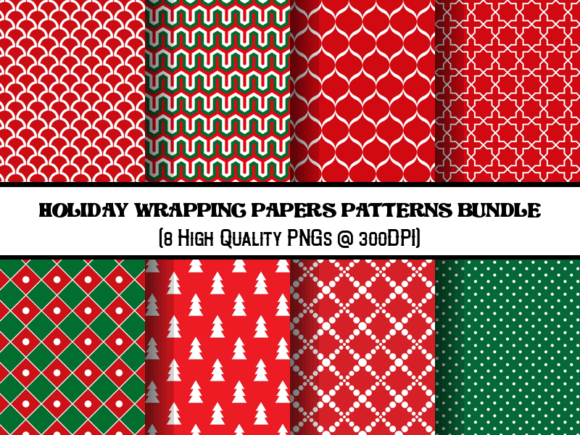 Holiday Wrapping Papers Patterns Bundle