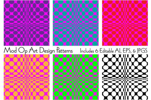 Mod Op Art Design Patterns: Neon and Black & White Polka Dots
