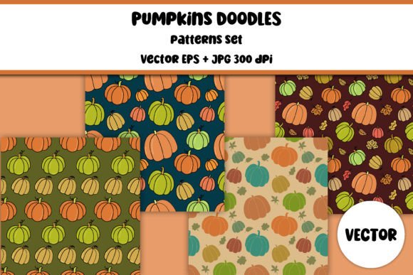 Pumpkins Patterns Vector Doodles JPG: A Creative Resource for Designers and Crafters