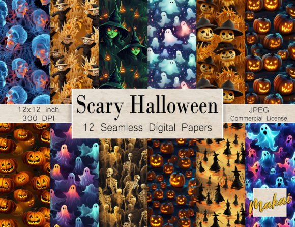 Scary Halloween Seamless Patterns: A Spine-Tingling Resource for Creative Professionals