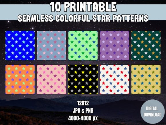 Seamless Colorful Star Patterns: A Creative Resource for Designers and Enthusiasts