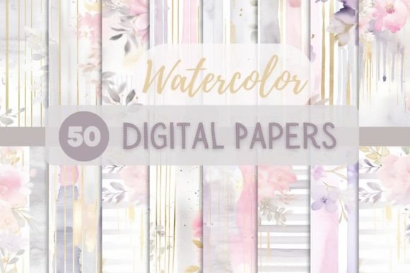 Watercolor Pastel Seamless Patterns