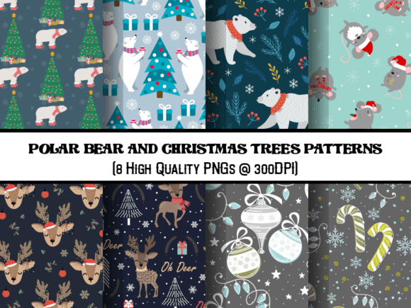 Winter Wonders: Exploring Polar Bear and Christmas Trees Patterns in Design
